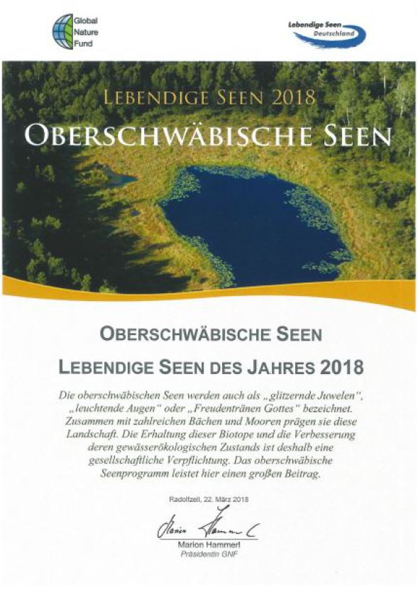 Urkunde Lebendige Seen 2018