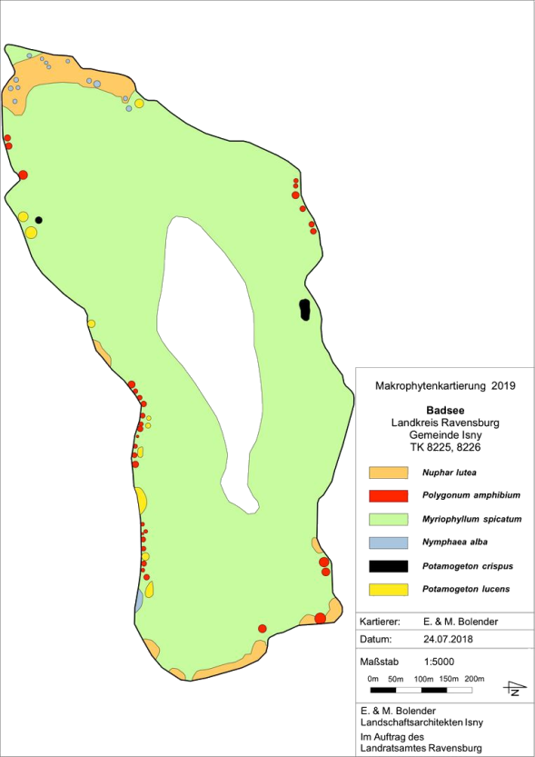 Karte Wasserpflanzenvorkommen Badsee