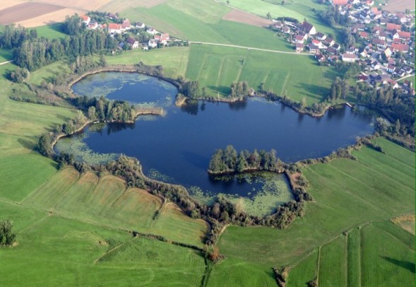 Der Olzreuter See von oben fotografiert
