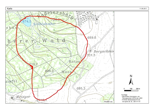 Karte Einzugsgebiet Krählohweiher