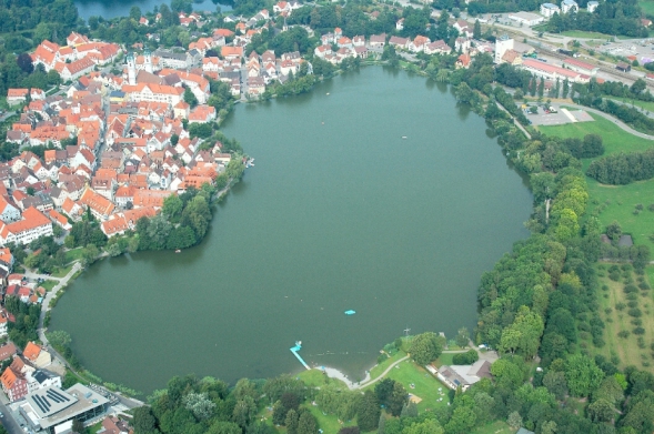 Der Stadtsee von oben fotografiert